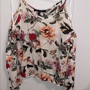 Cold Shoulder Floral Blouse